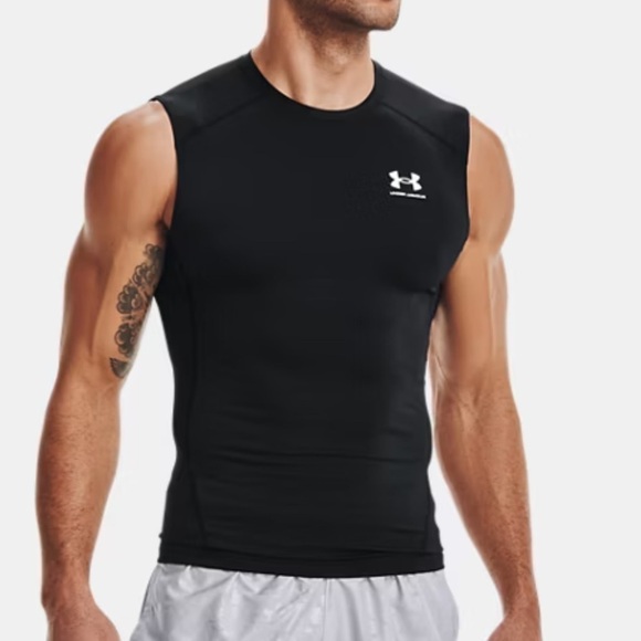 Under Armour Other - Under Armour Black Compression Tank Top Sz S/M Athletic Fit HeatGear *T18